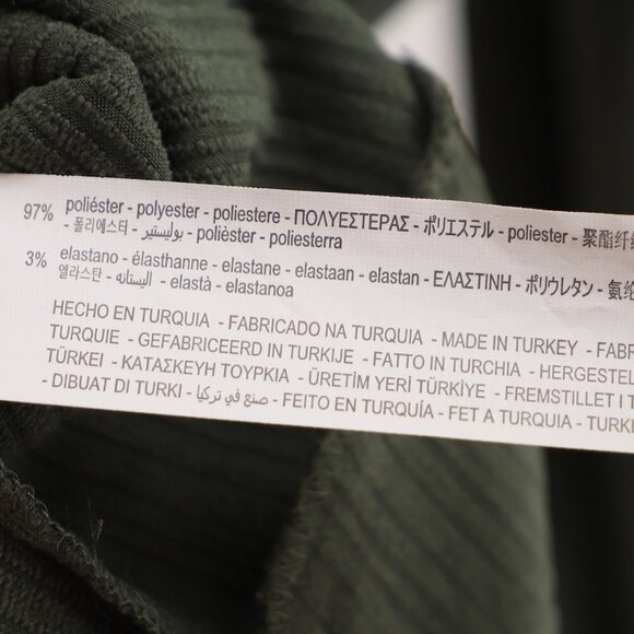 NWT ZARA Olive Green Hooded Ribbed Knit Henley Placket Mini Dress Size M - Picture 12 of 12